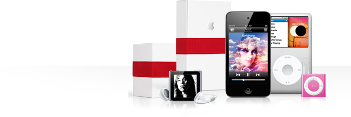 iPods com caixas de presente
