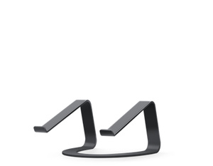 The matt black aluminium stand has two sturdy arms and a curved based for maximum stability, and allows plenty of airflow beneath it.