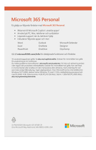 Jämförelsen mellan olika Microsoft-paket visar att Microsoft 365 Personal-versionen innehåller premiumversioner av Word, Excel, PowerPoint, Outlook och One Note, samt molnlagring och annat.