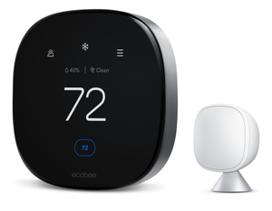 The included ecobee Smart Sensor can be placed in any room to adjust the temperature to eliminate hot and cold spots.