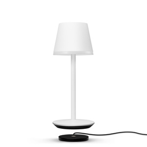 The Philips Hue Go Portable Table Lamp can go with you anywhere for up to 48 hours, and then be recharged by placing it back onto its included charging base.