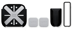 TotalMount Pro Installation System includes Apple TV mount, remote control holder and protective case, and cable managers.