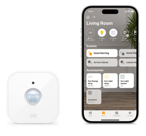 The Eve Motion can be controlled via the included app to review motion time and set the sensitivity of the detector.