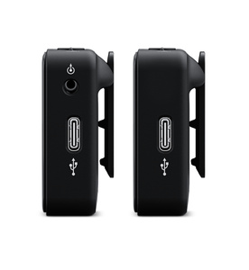 Bottom of RODE Wireless ME microphone system, with USB-C charger ports.