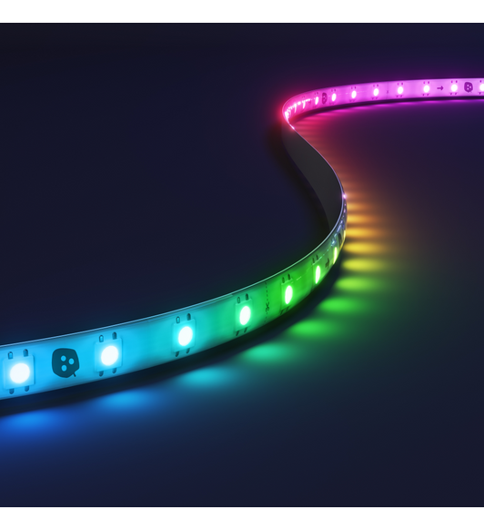 Opgerolde slimme Nanoleaf Essentials Multicolor HD Lightstrip met Matter, met aangesloten lichtnetadapter