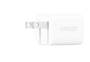 Bộ Sạc Anker 30W, màu trắng, các chấu cắm được mở ra