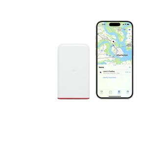 Twelve South PlugBug Travel adapter on the left, with FindMy feature showing its location on iPhone on the right