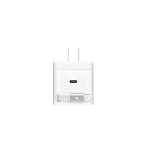 Nimble Wally Stretch 65W 壁式充电器，USB-C 端口位于中央，下方是集成的 USB-C 连接线。