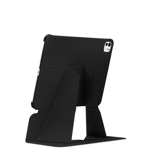 Funda Float Folio de MOFT, parte trasera, desplegada en posición vertical, iPad Air en posición horizontal