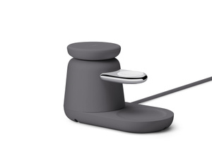 Belkin UltraCharge 3-in-1 Magnetic Charging Dock, rear exterior, Apple Watch charger in centre, USB-C port at bottom