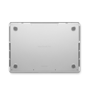 Mophie Slimline case, bottom exterior, covers rounded corners, low profile feet on bottom
