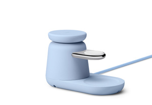 Belkin UltraCharge Ladedock, Farbe: Blau, MagSafe Ladepad oben ist flach zusammengeklappt