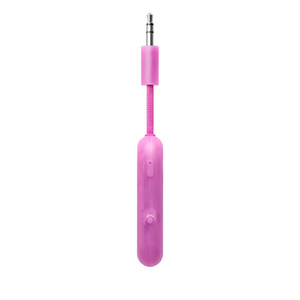 Twelve South Airfly Pro 2 Bluetooth Transmitter, top exterior, pink colour, 3.5mm plug at top, side buttons