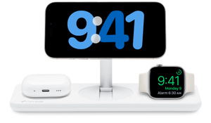 Nimble Podium 3-in-1 Wireless Charger - White - Education - Apple