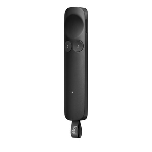 Logitech Spotlight 2 Presentation Remote, top exterior, gray color, LogiBolt USB-C receiver disconnected at bottom
