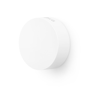 LG Temperature Sensor, white color, circular disc shape, LG logo on top edge