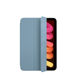 Smart Folio für das iPad mini in Blau mit zurückgeklapptem Cover, sodass das iPad Display zu sehen ist