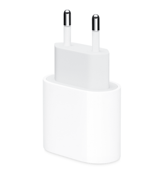 Adaptador de corriente USB‑C de 20 vatios blanco para enchufes tipo C