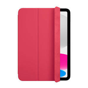 Smart Folio für das iPad in Pink mit zurückgeklapptem Cover, sodass das iPad Display zu sehen ist
