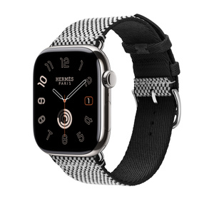 Apple Watch Hermès - 46mmケース用トワルH（黒/エクリュ）シンプル