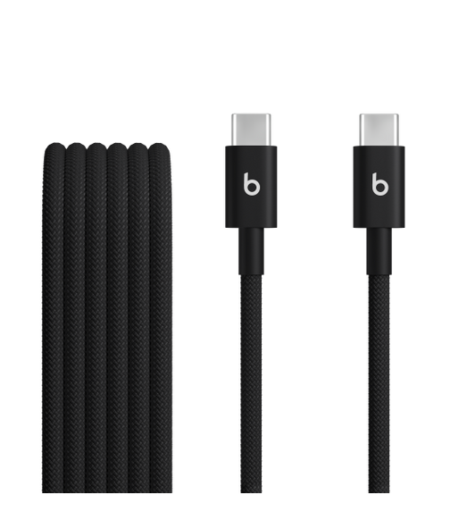 Beats vävd usb-c till usb-c kabel (1,5 m) i sprintsvart.