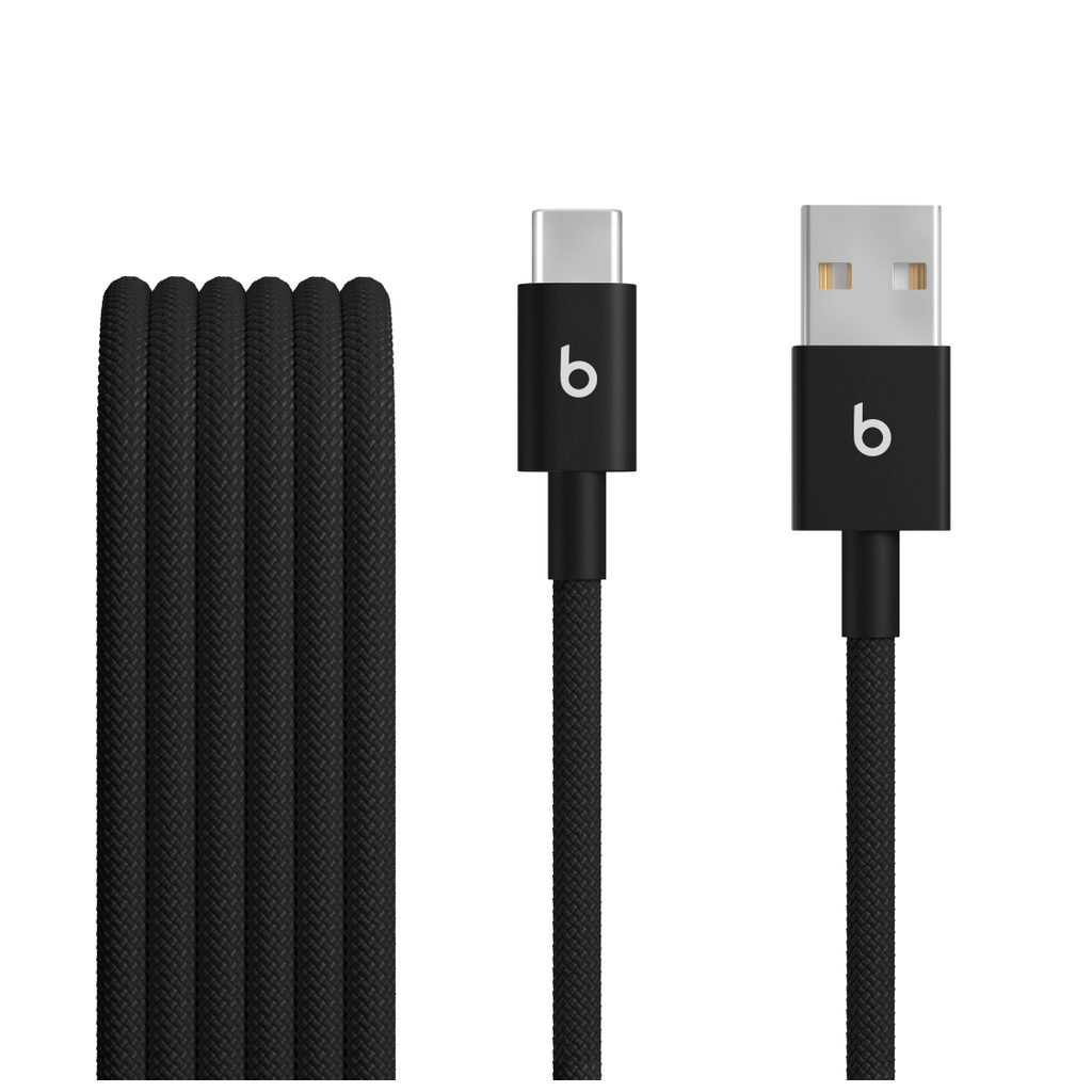 Beats USB-A – USB-C編み込み式充電ケーブル（1.5m）– ボルトブラック