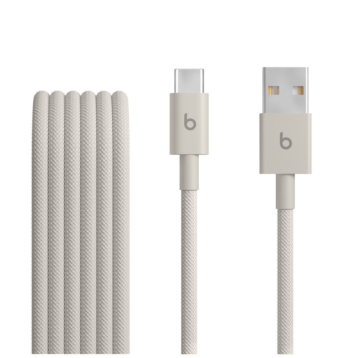 Un cavo Beats da USB-A a USB-C in tessuto intrecciato (1,5 m) nel colore grigio guizzo.