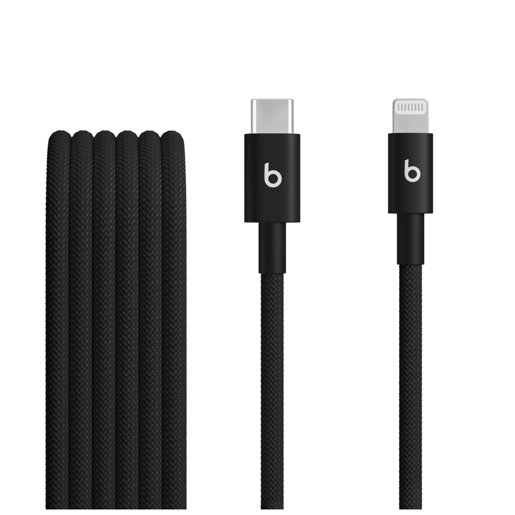 Beats USB-C – Lightning編み込み式充電ケーブル（1.5m）– ボルトブラック