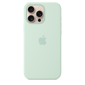 iPhone 16 Pro Max ケース メタリックグリーン iPhone 16 Pro Max Silicone Case with MagSafe – Aquamarine - Apple