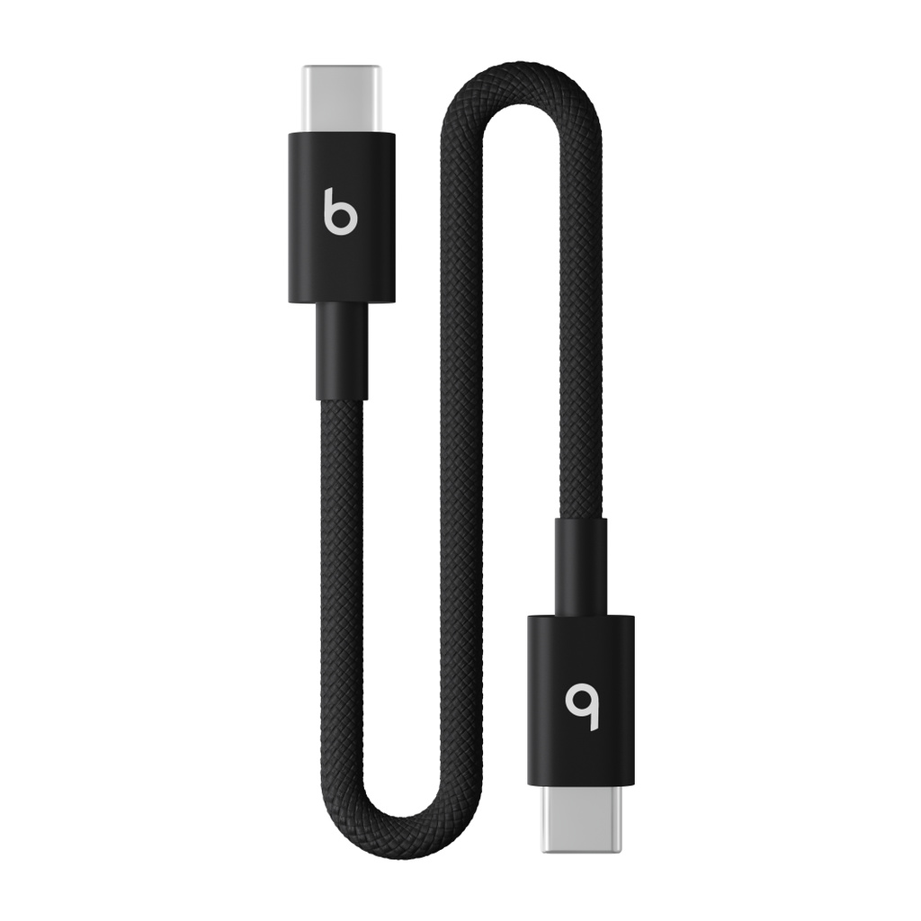 Beats USB-C – USB-C編み込み式充電ショートケーブル（20cm）– ボルトブラック