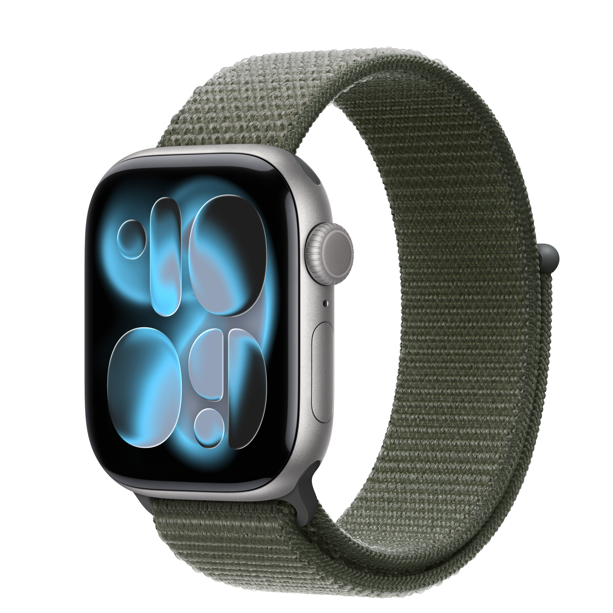 Apple Watch Series 11 GPS, 42mm Space Gray Aluminum Case with Forest Sport Loop