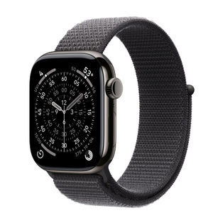 Apple Watch Series 11 GPS + Cellular, 42mm Slate Titanium Case with Dark Gray Sport Loop