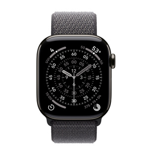 Apple Watch Series 11 GPS + Cellular, 42mm Slate Titanium Case with Dark Gray Sport Loop