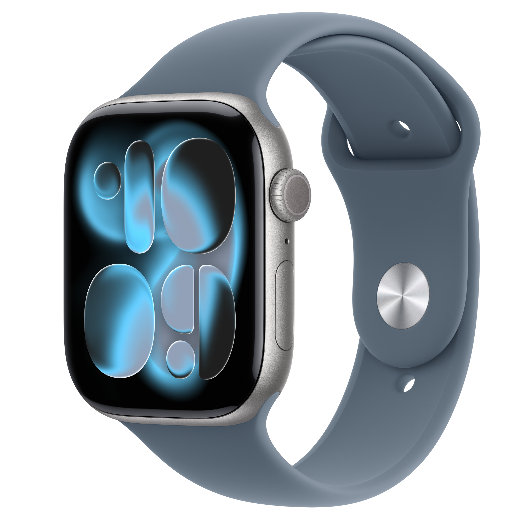 Apple Watch Series 11 GPS + Cellular, 46mm Space Gray Aluminum Case with Anchor Blue Sport Band - S/M