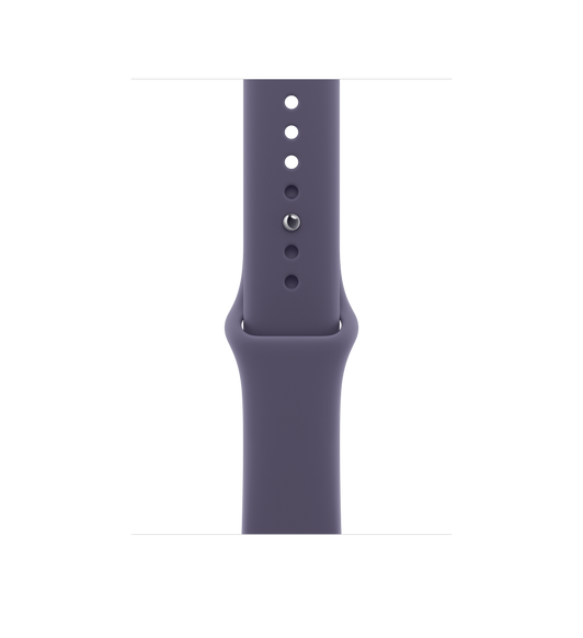 Sport Band, purple fog colour, smooth fluoroelastomer rubber, adjustment holes centred, silver pin-and-tuck closure