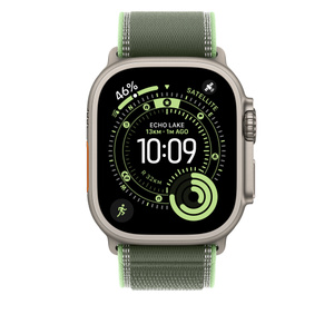 49mm Green/Neon Trail Loop – S/M - Natural Titanium Finish - Apple
