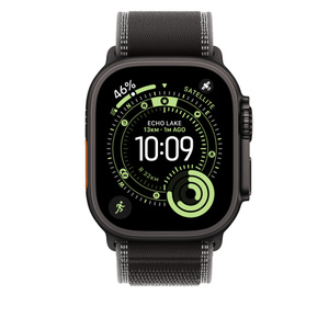 Trail Loop band, black/charcoal colour, soft nylon weave, reflective edging, pull-tab closure