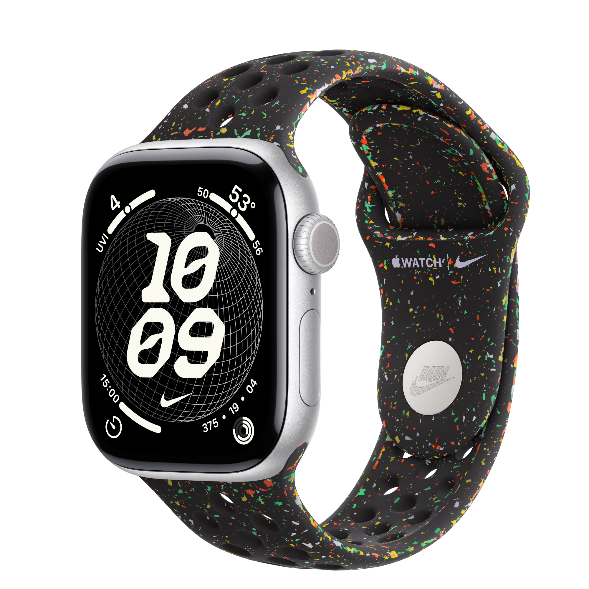 Apple Watch Series 11 GPS, 42mm Silver Aluminum Case with Midnight Black Nike Sport Band - S/M