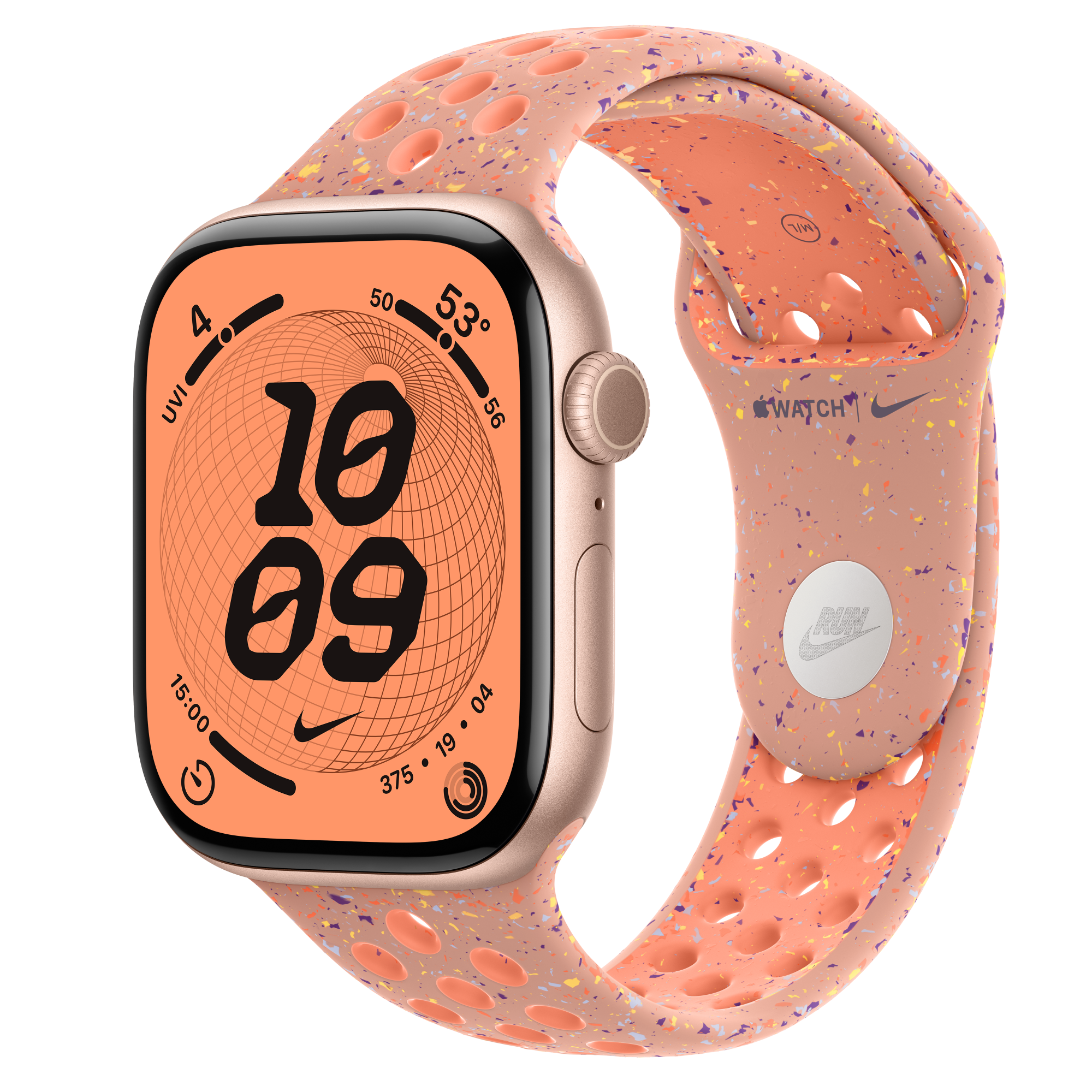 Apple Watch Series 11 GPS + Cellular, 46mm Rose Gold Aluminum Case with Alpenglow Pink Nike Sport Band