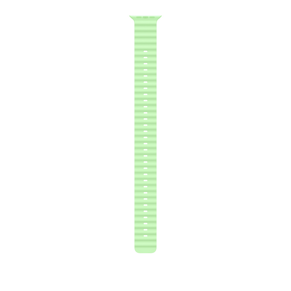 Apple 49mmケース用ネオングリーンオーシャンバンドエクステンション - ナチュラルチタニウムの仕上げ