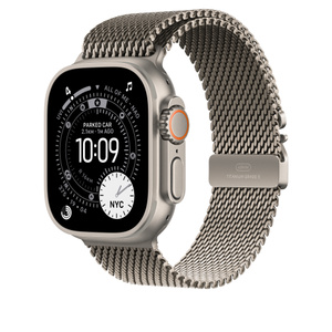 49mm Natural Titanium Milanese Loop - Small - Apple (MY)