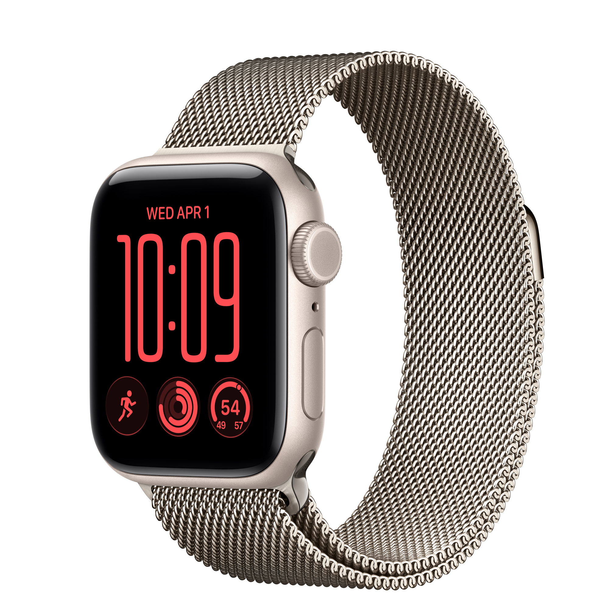 Apple Watch SE 3 GPS + Cellular, 40-mm Starlight Aluminium Case with Natural Milanese Loop