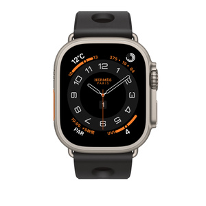 Apple Watch Hermès - 49mmケース用スキュブHダイビング（黒） - Apple
