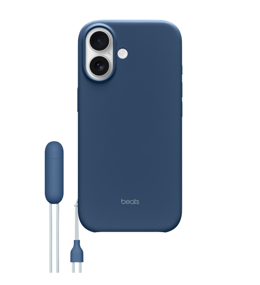 Tył iPhone’a 17 w etui z podpórką Beats Kickstand w kolorze granitowego granatu