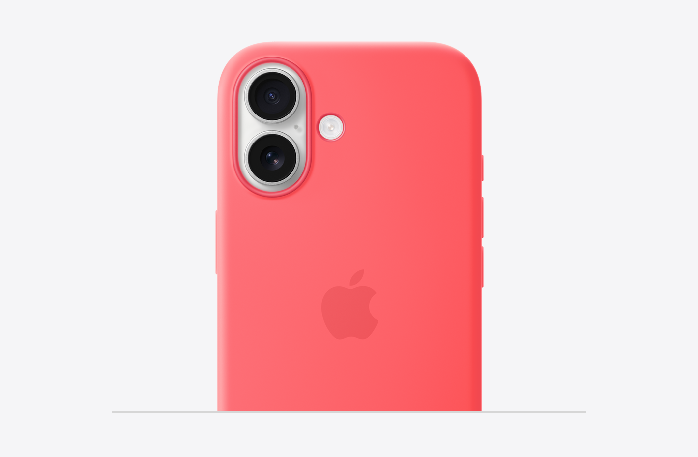 iPhone 17 Silicone Case with MagSafe in electric lavender color attached to iPhone 17 in lavender color