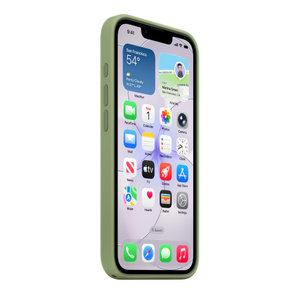 iPhone 17e Silicone Case with MagSafe, case covers sides, top, and bottom, raised silicone Action button and volume buttons