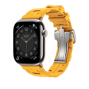 Apple Watch Hermès — 46-mm Jaune Kilim Single Tour - Apple (AU)