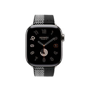 Apple Watch Hermès - 42mmケース用トワルHドゥブル・ジュ（黒