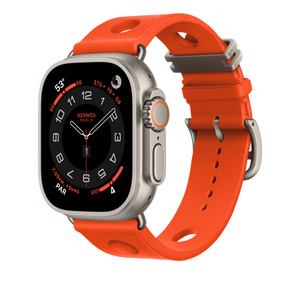 Apple Watch Hermès - 49mm Orange Néon Scub'H Diving - Education