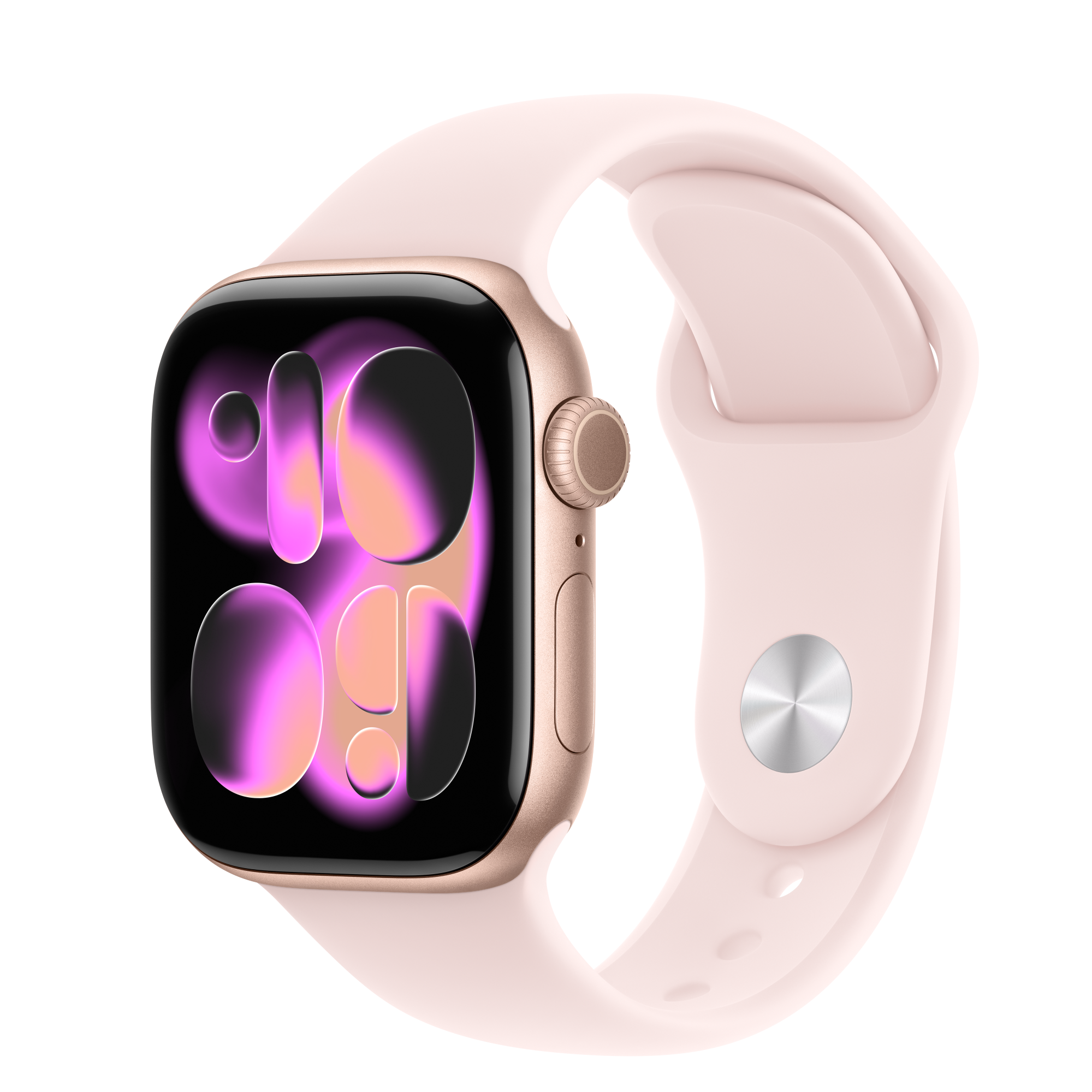 Apple Watch Series 11 GPS, 42mm Rose Gold Aluminum Case with Soft Pink Sport Band - S/M